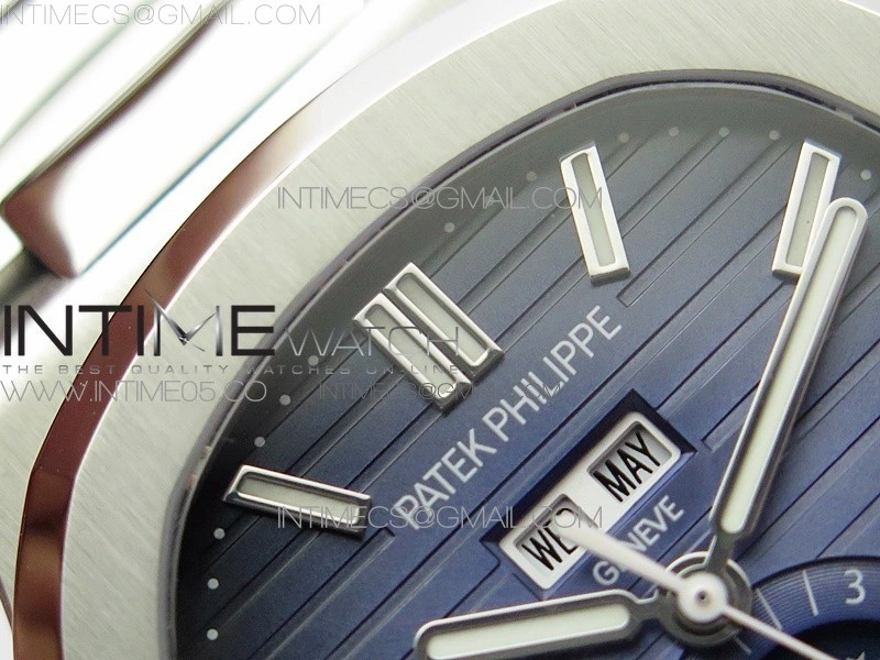 NAUTILUS 5726 SS GRF 1:1 BEST EDITION BLUE DIAL WORKING ANNUAL CALENDARON SS BRACELET A.324 V3